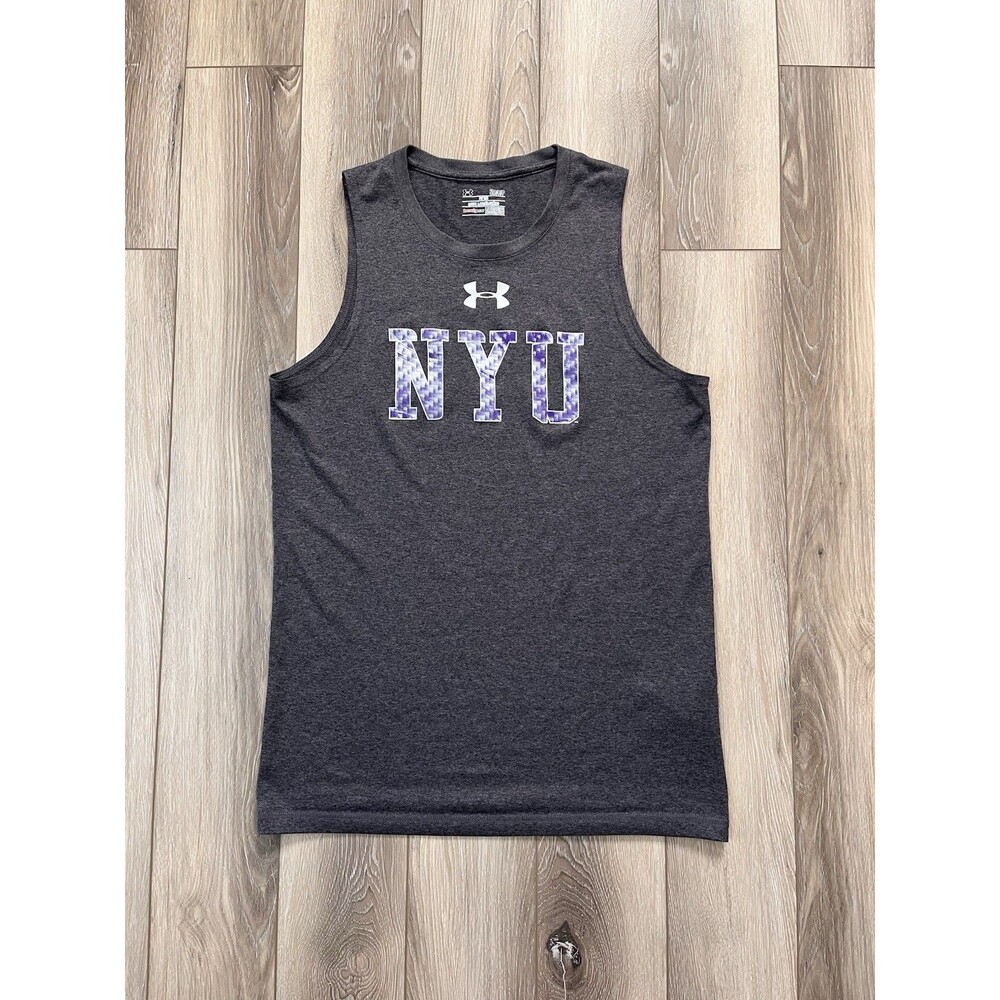 Under Armour NYU New York University Tank Top Mens Sz S Fitted Gray  College